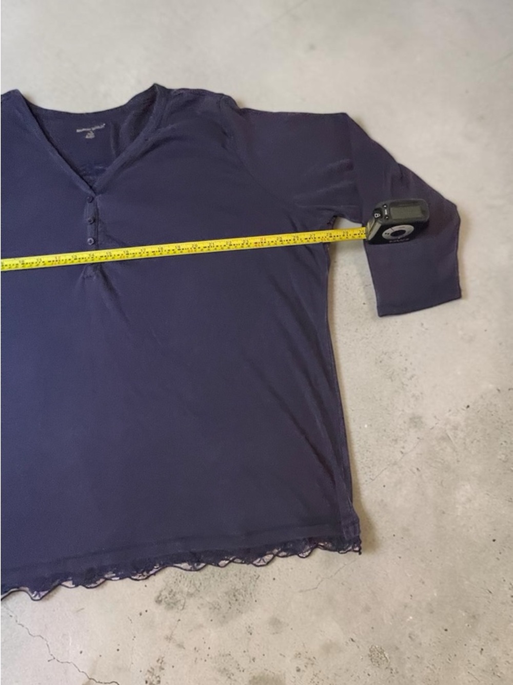 Woman Within Deep Blue Long Sleeve Tee - Picture 3 of 7
